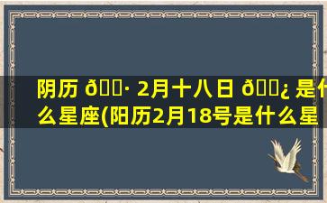 阴历 🌷 2月十八日 🌿 是什么星座(阳历2月18号是什么星座的人)